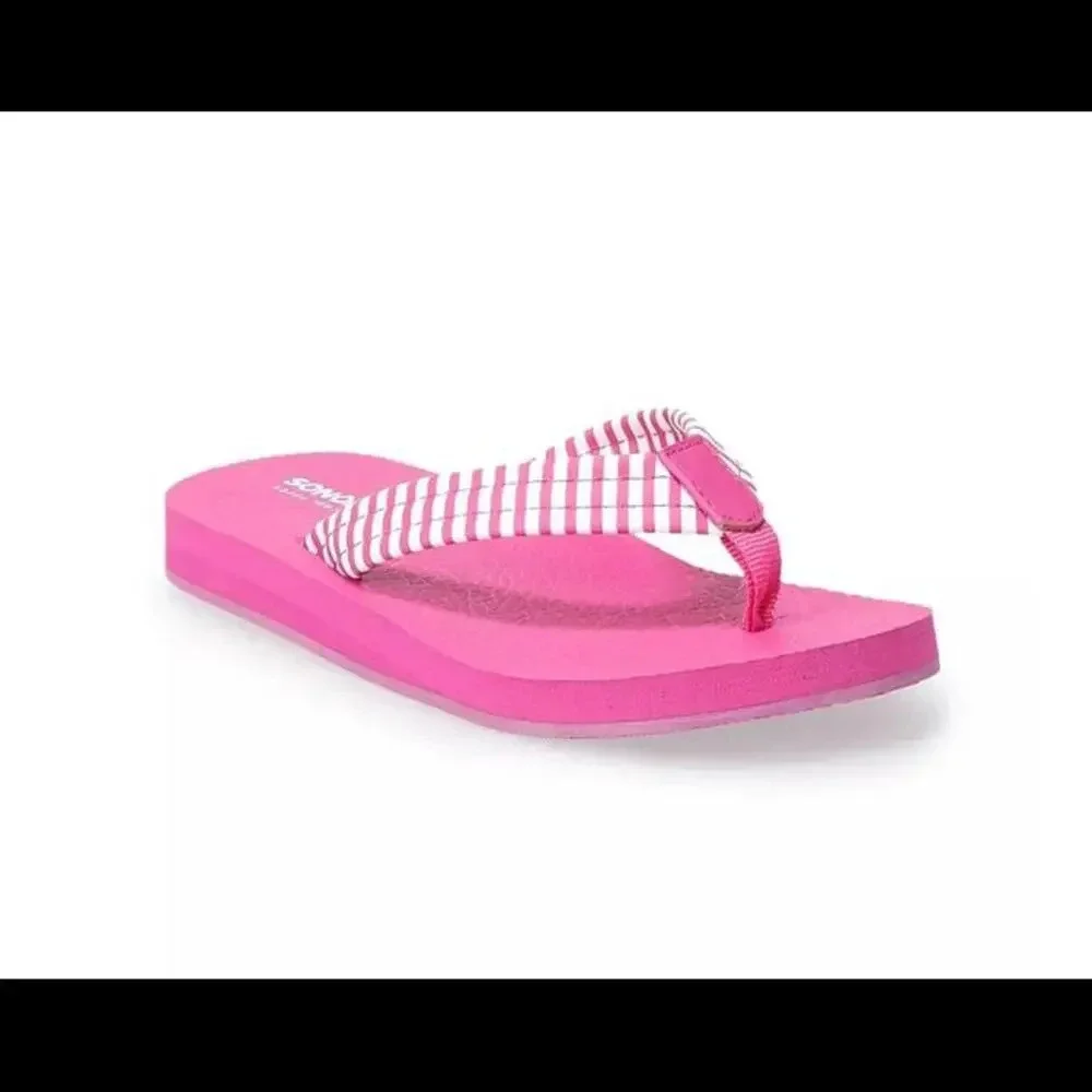 NWT Sonoma Goods for Life Sonnyy Kids Thong Sandals Pink Stripe Size 2